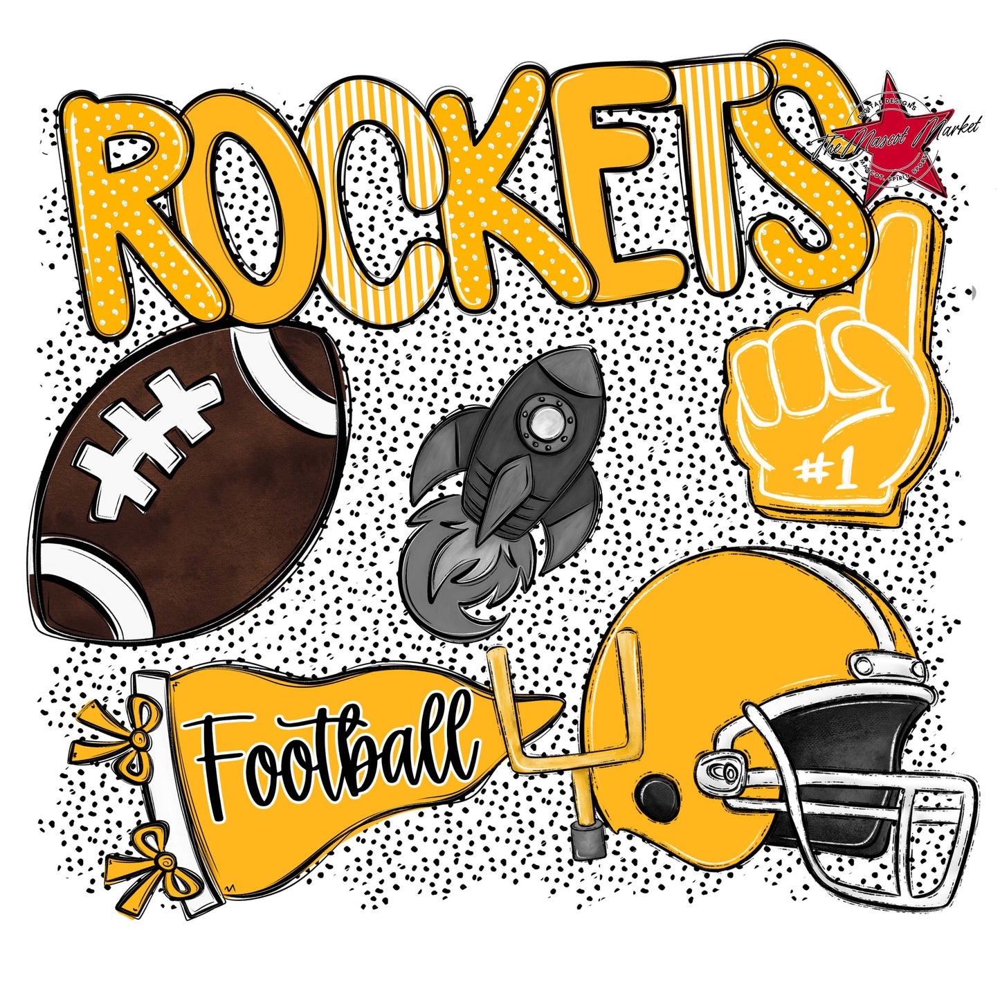 Rockets Football Spirit-Yellow
