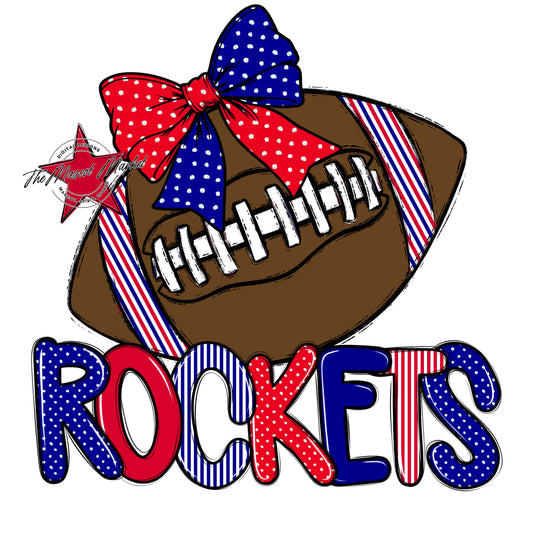 Rockets Football Spirit Design-Blue & Red