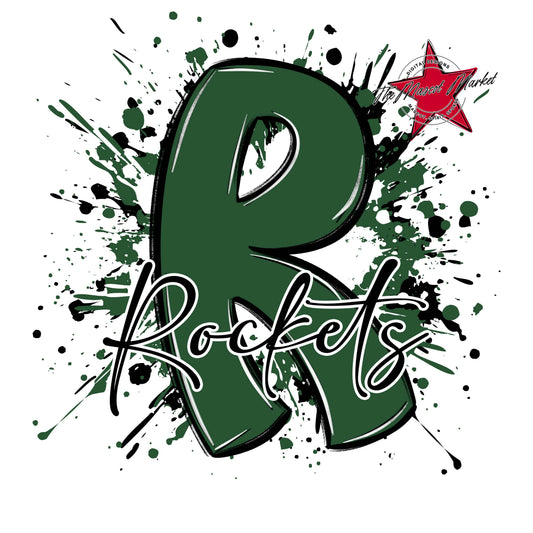 Rockets Mascot Splatter-Green