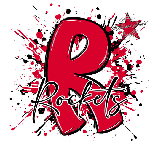 Rockets Mascot Splatter-Red
