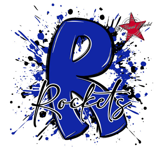 Rockets Mascot Splatter-Royal Blue
