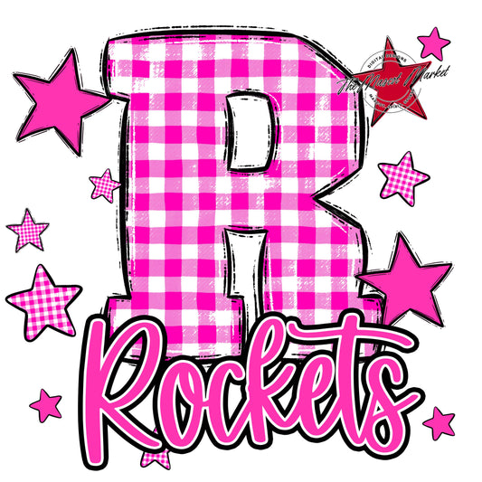 Rockets Plaid Star Design-Pink