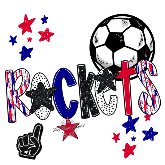 Rockets Soccer Scrape-Blue-Red