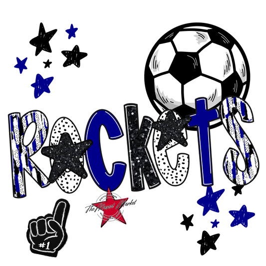 Rockets Soccer Scrape-Blue