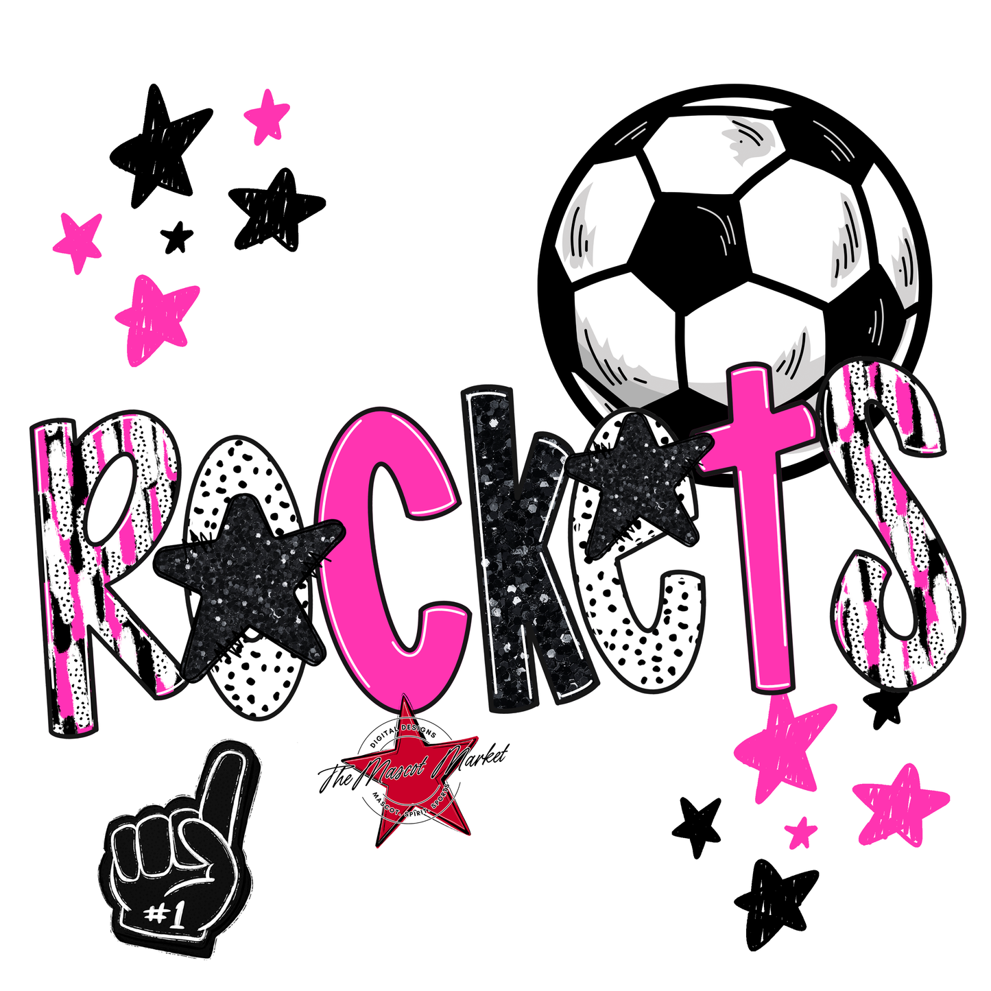 Rockets Soccer Scrape-Pink