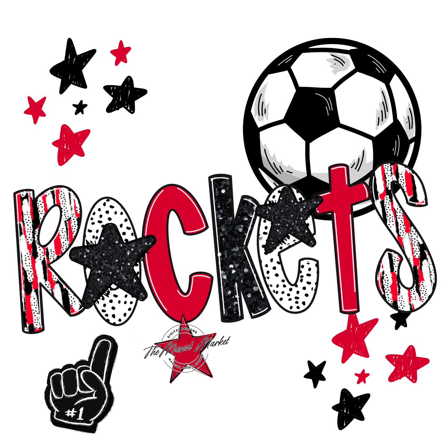Rockets Soccer Scrape-Red