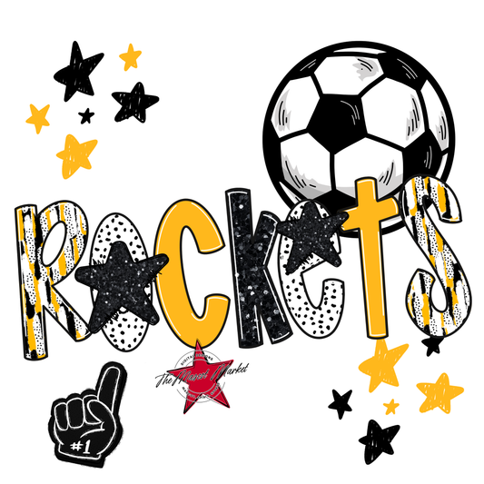 Rockets Soccer Scrape-Yellow