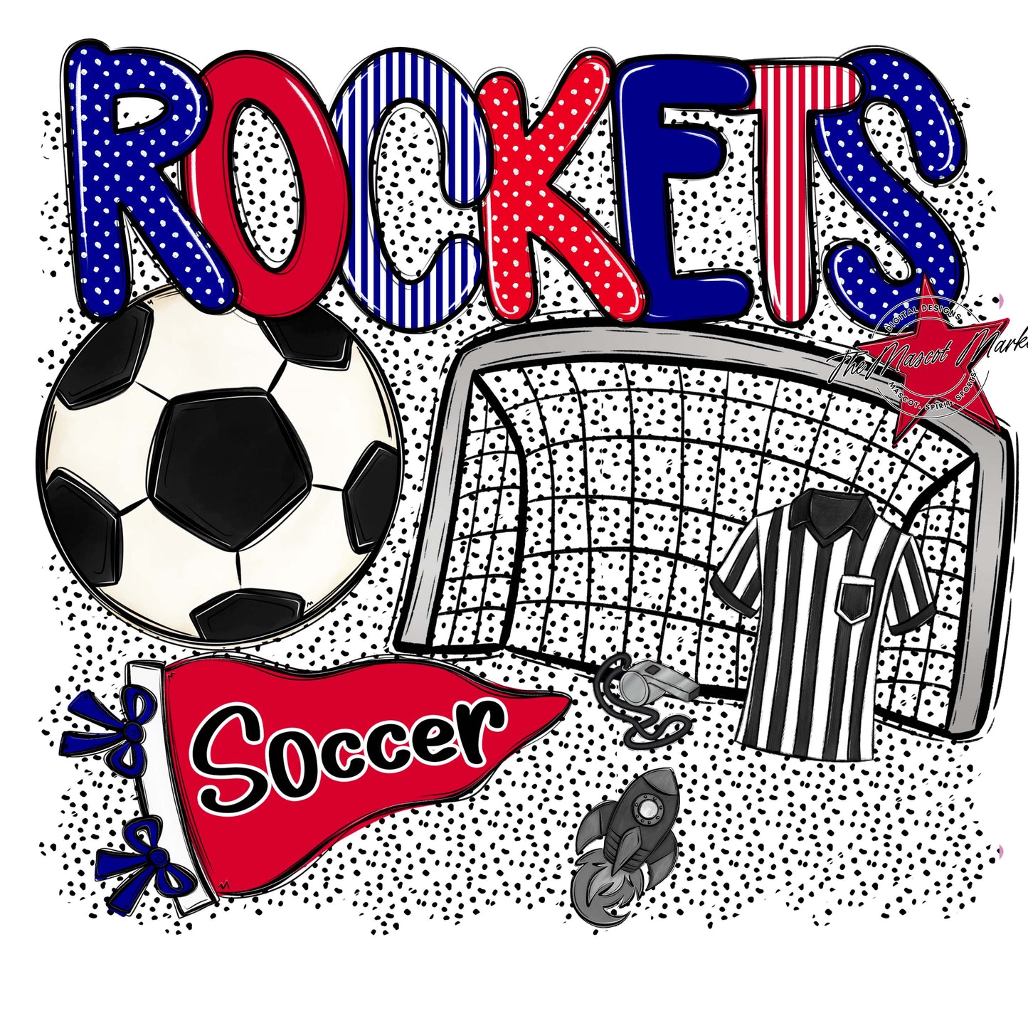 Rockets Soccer Spirit-Blue & Red
