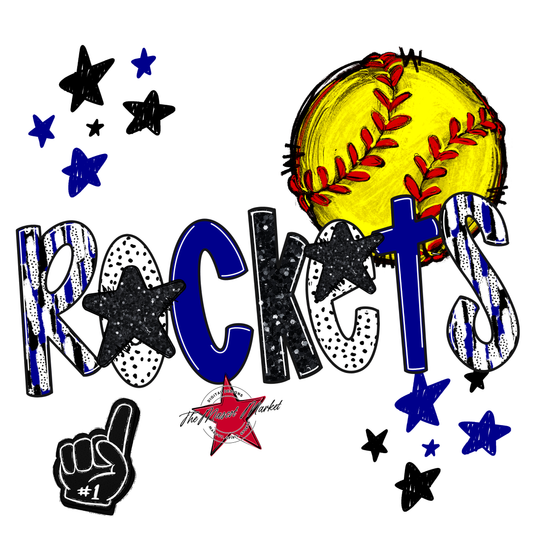 Rockets Softball Scrape-Blue