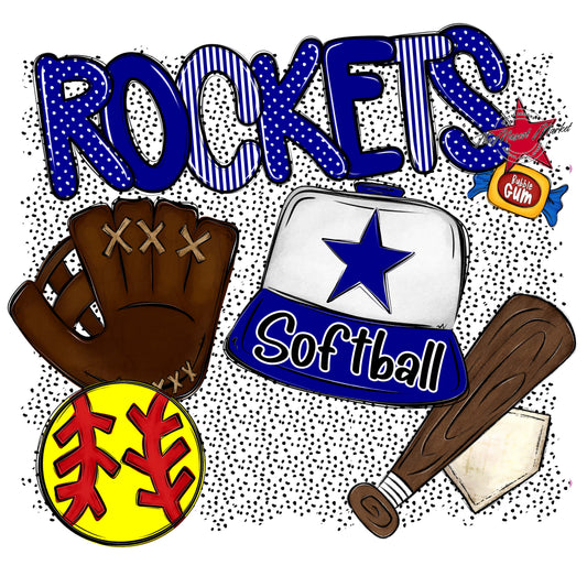 Rockets Softball Spirit-Blue