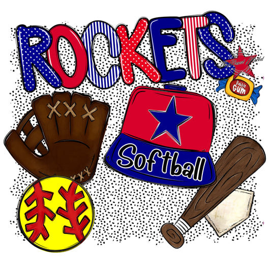 Rockets Softball Spirit-Blue & Red