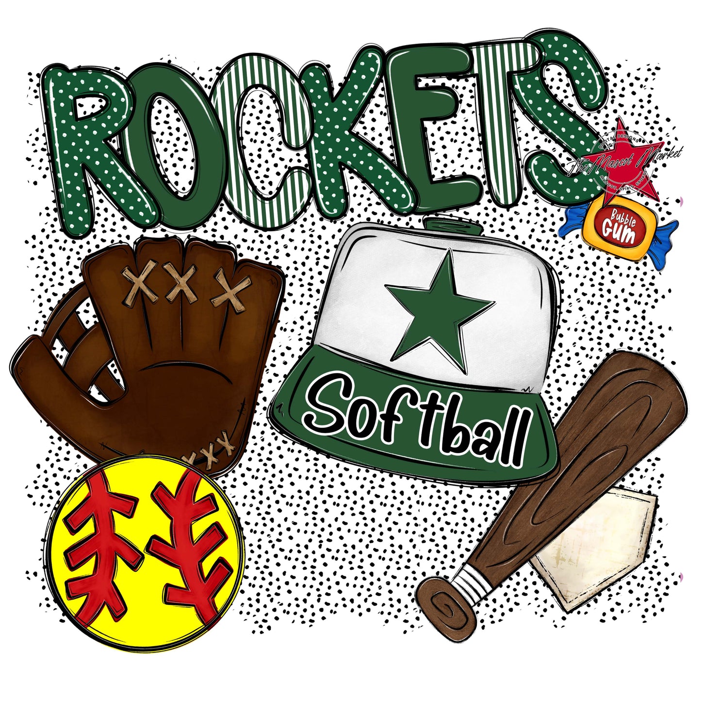 Rockets Softball Spirit-Green