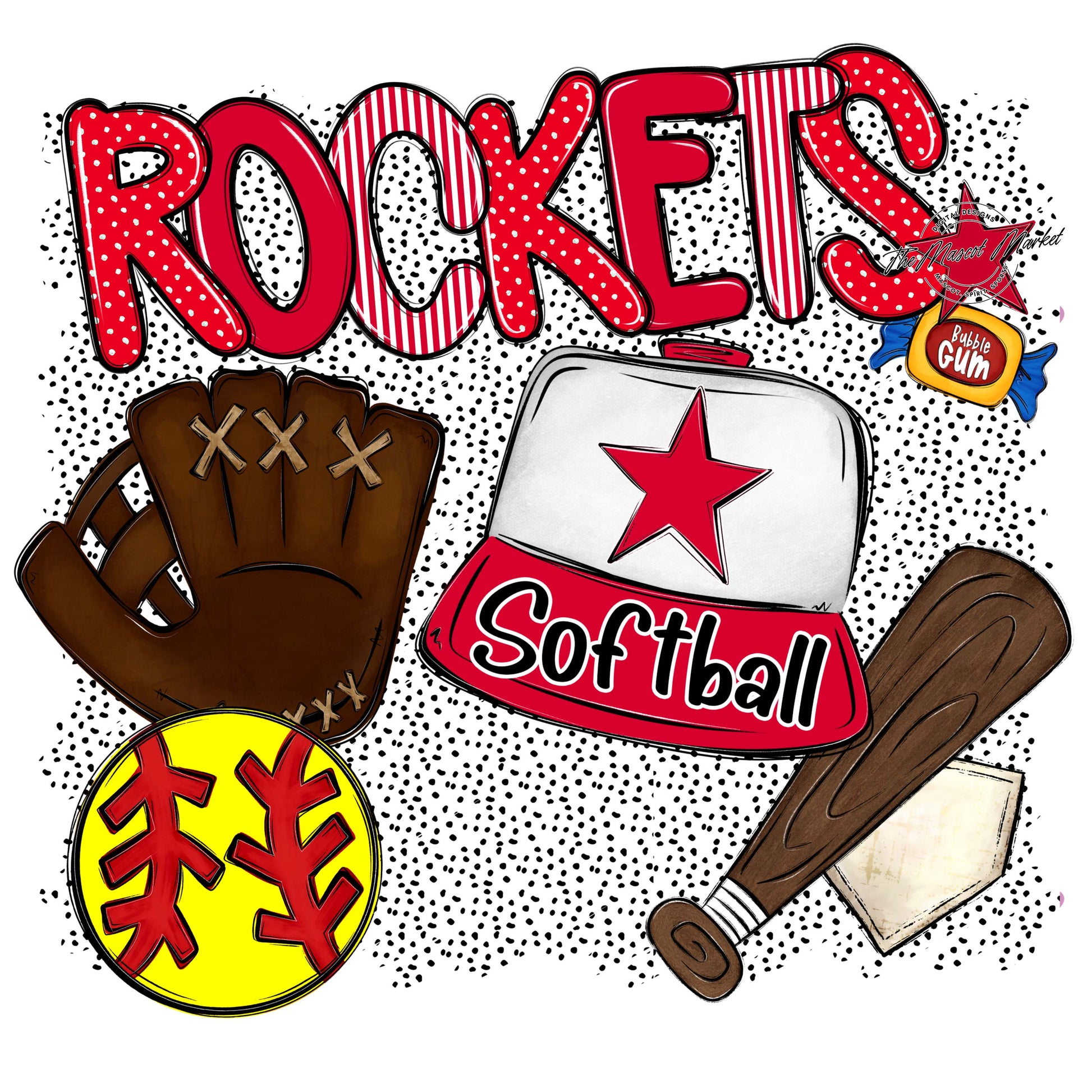 Rockets Softball Spirit-Red
