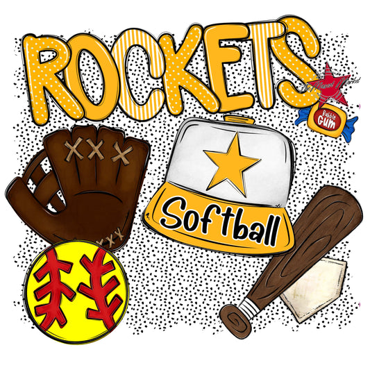 Rockets Softball Spirit-Yellow