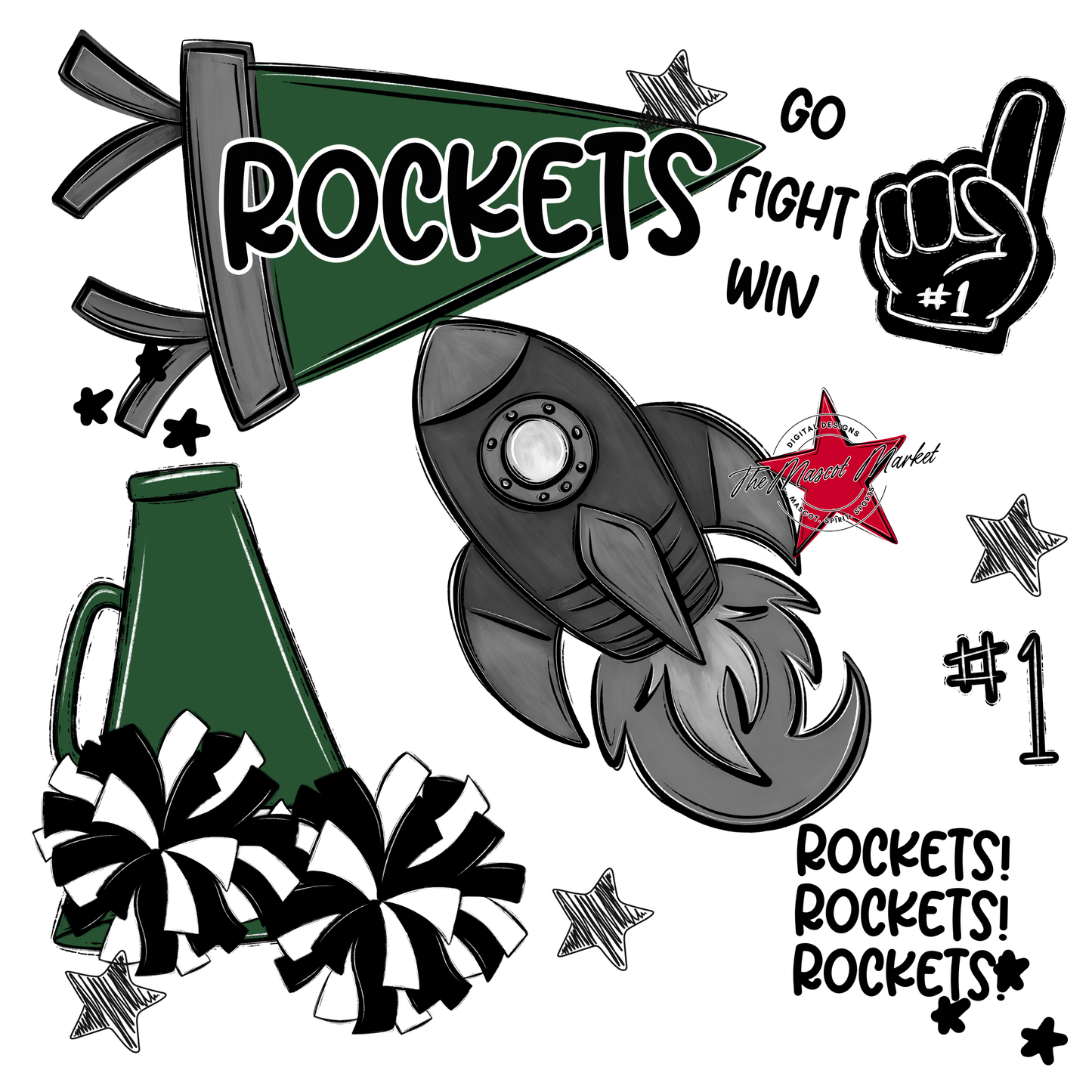 Rockets Spirit Design-Green