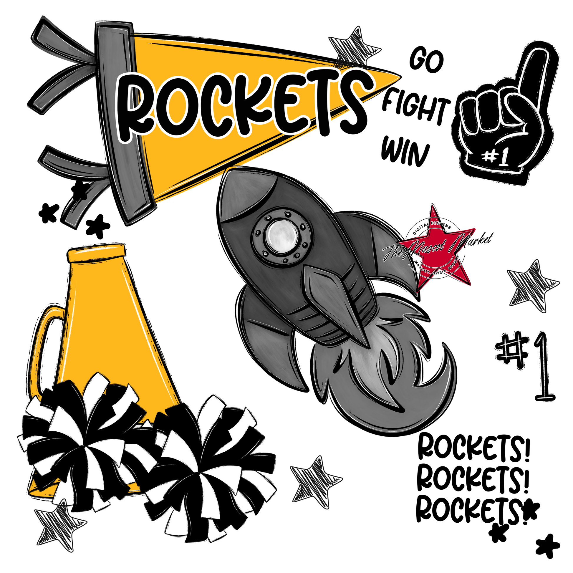 Rockets Spirit Design-Yellow
