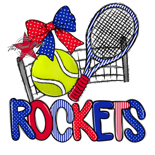 Rockets Tennis Spirit Design-Royal Blue & Red