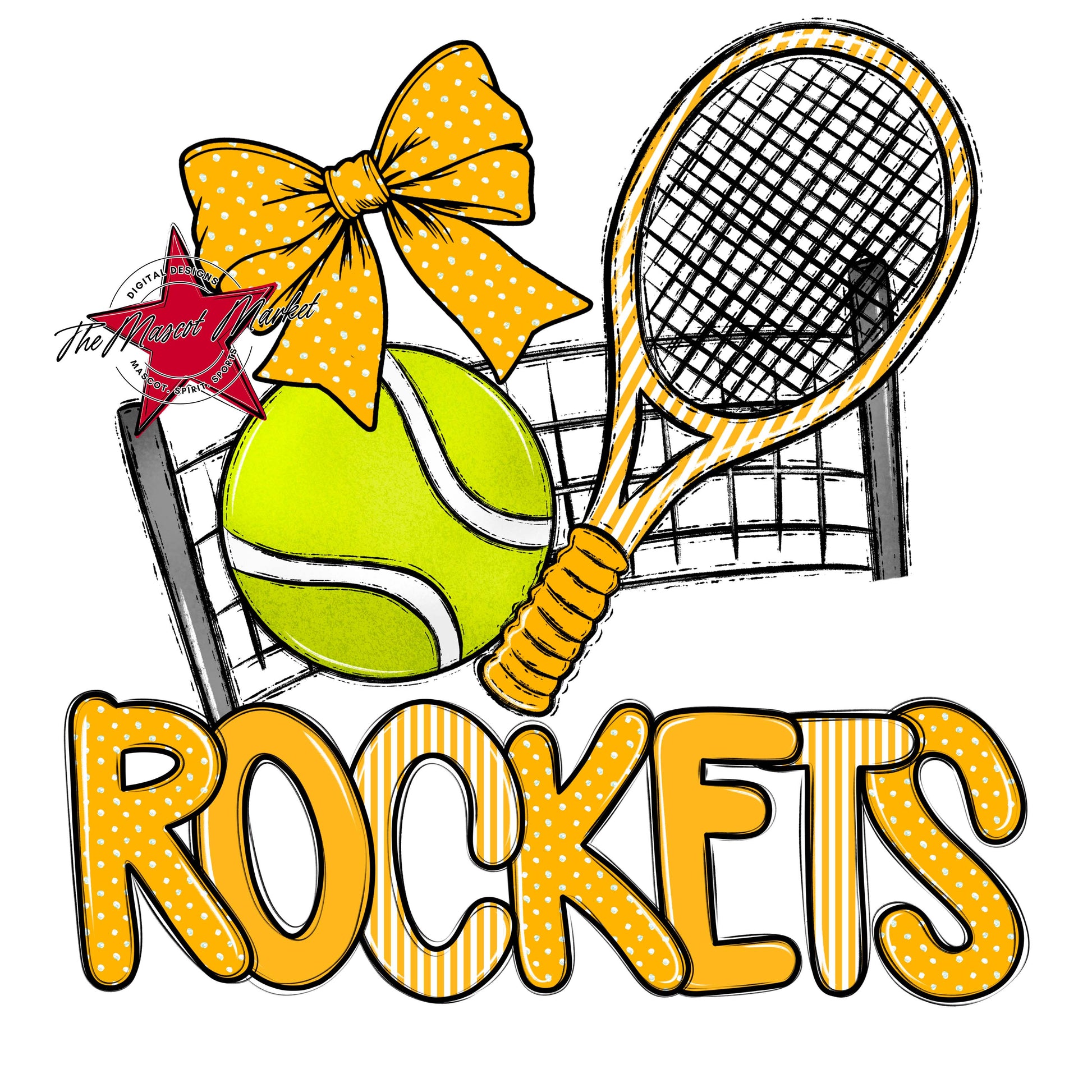 Rockets Tennis Spirit Design-Yellow