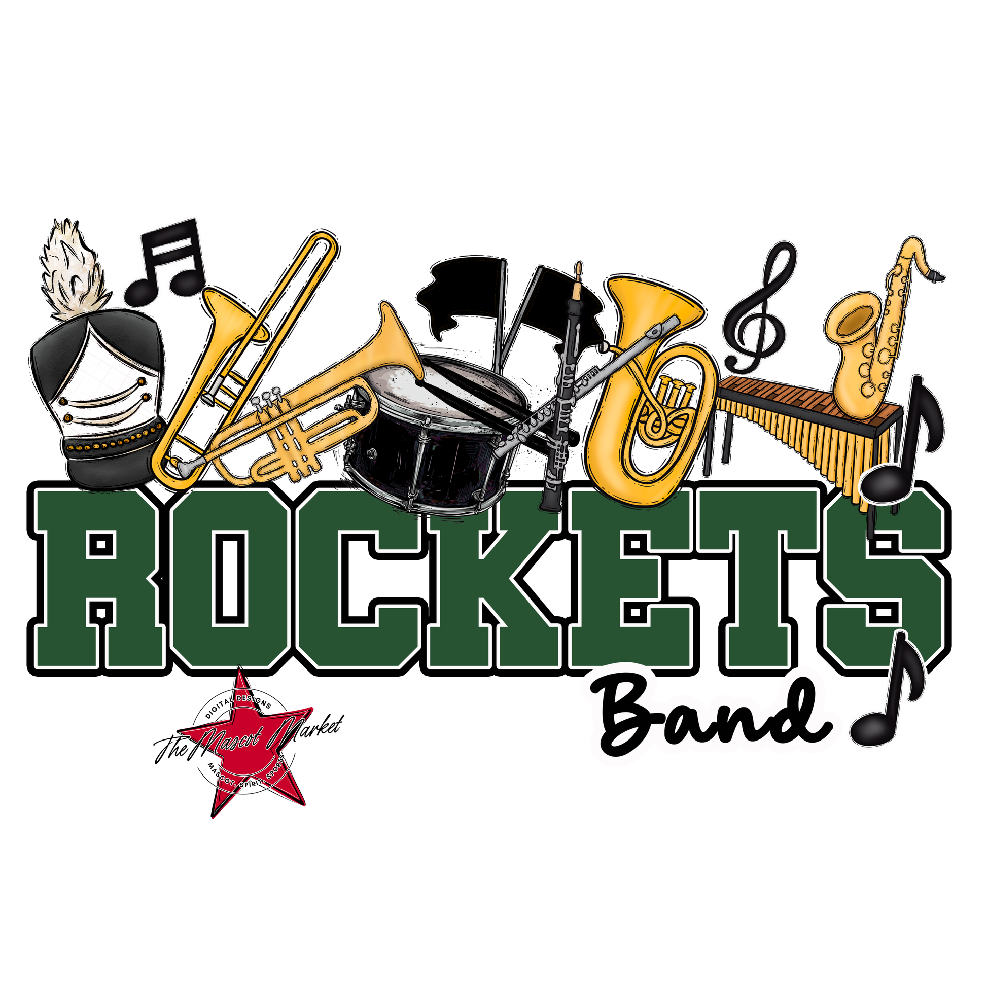 Rockets Varsity Band-Green