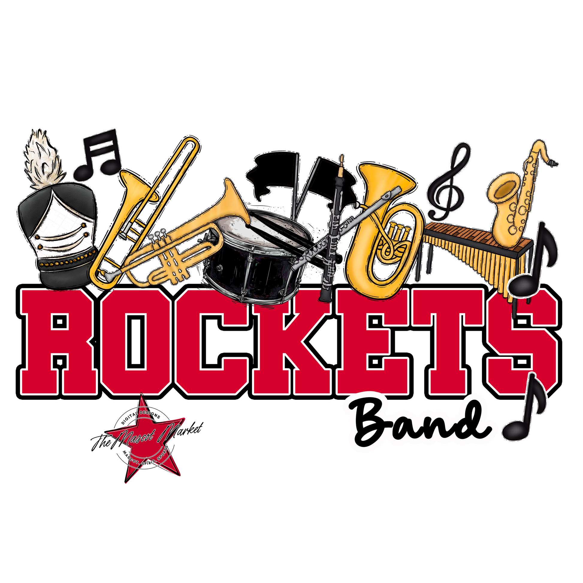Rockets Varsity Band-Red