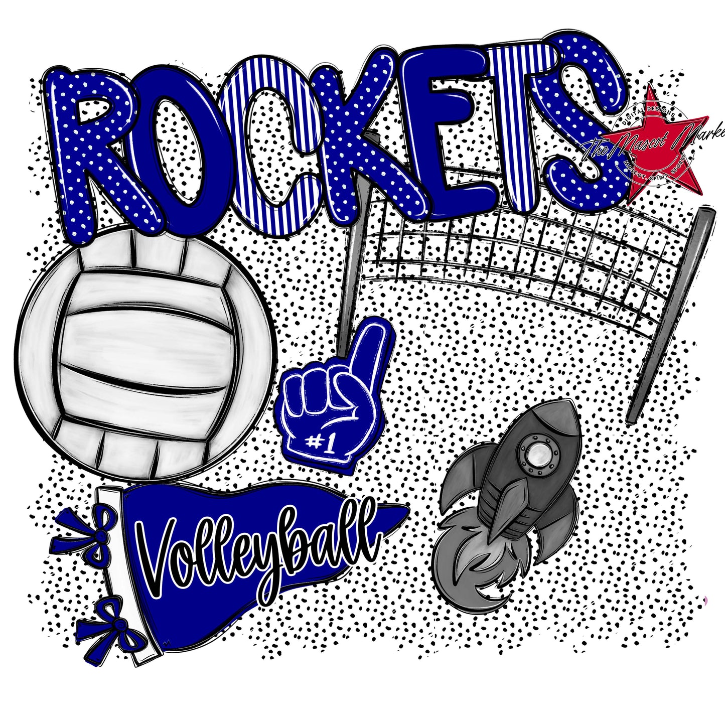 Rockets Volleyball Spirit-Blue