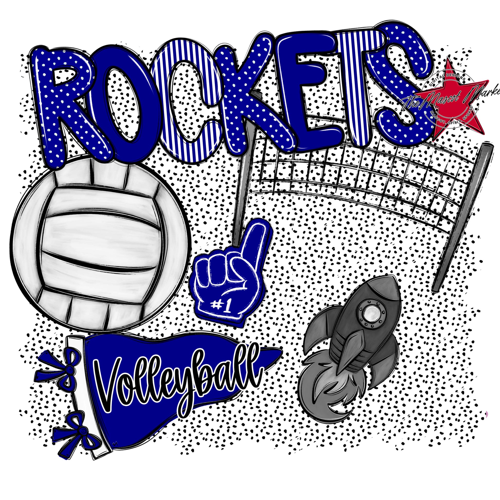 Rockets Volleyball Spirit-Blue
