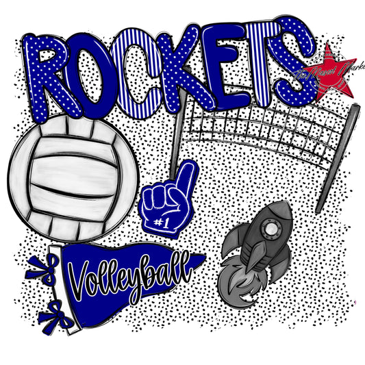Rockets Volleyball Spirit-Blue