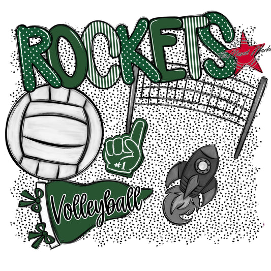 Rockets Volleyball Spirit-Green