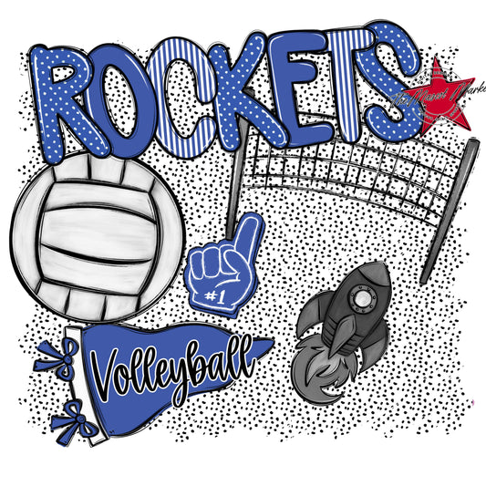 Rockets Volleyball Spirit-Off Blue