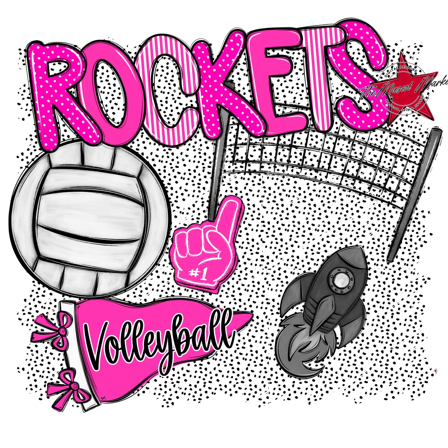 Rockets Volleyball Spirit-Pink