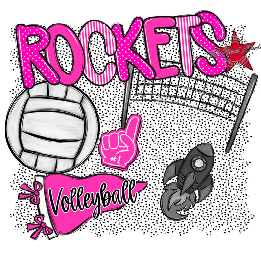 Rockets Volleyball Spirit-Pink