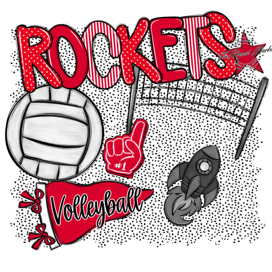 Rockets Volleyball Spirit-Red