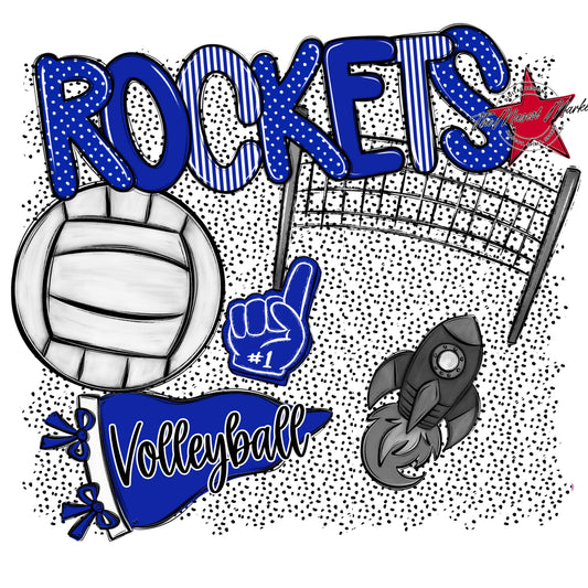 Rockets Volleyball Spirit-Royal Blue