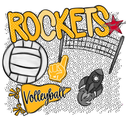 Rockets Volleyball Spirit-Yellow