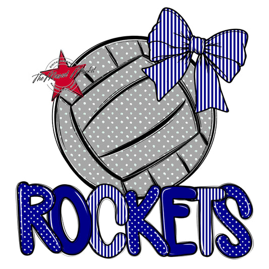 Rockets Volleyball Spirit Design-Blue