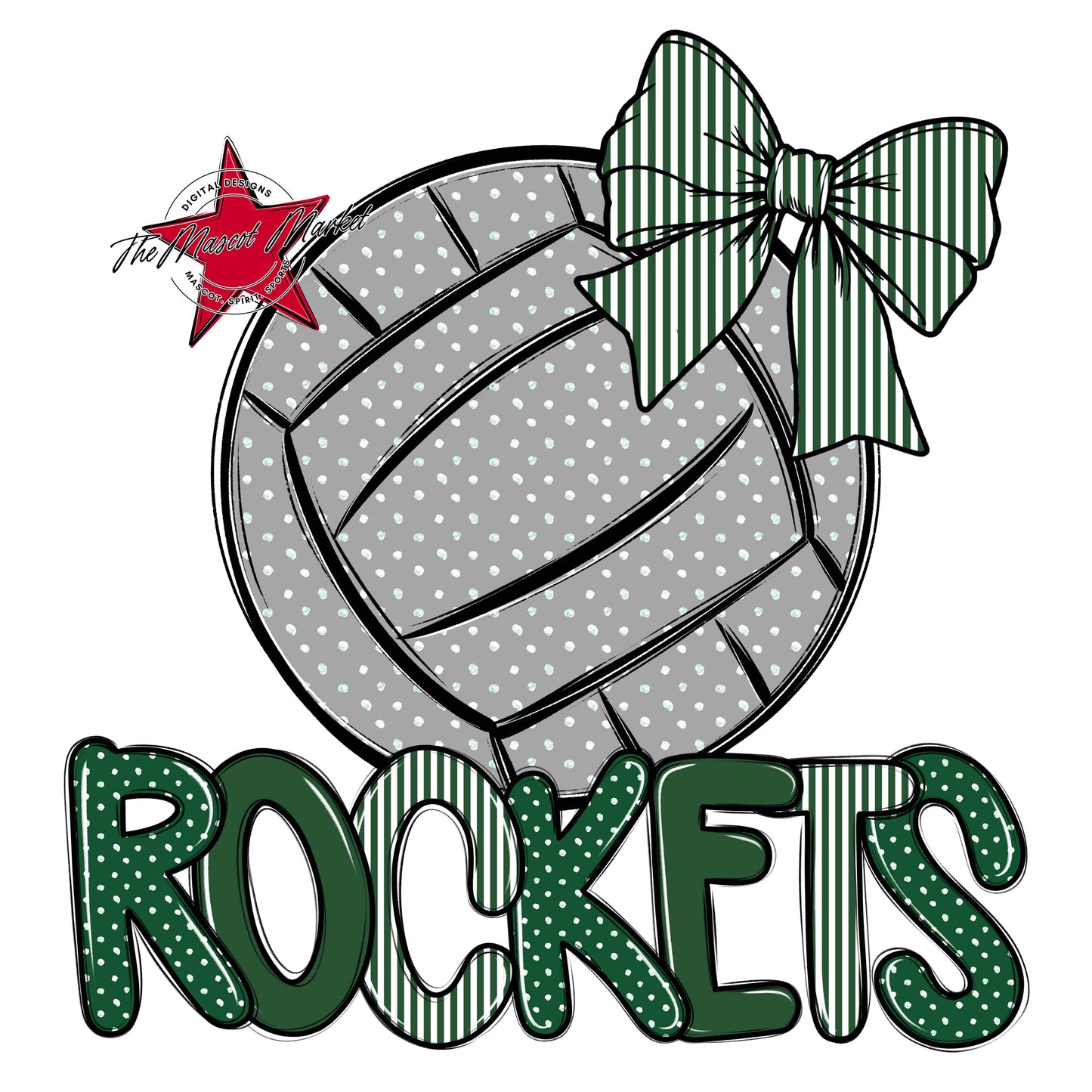 Rockets Volleyball Spirit Design-Green