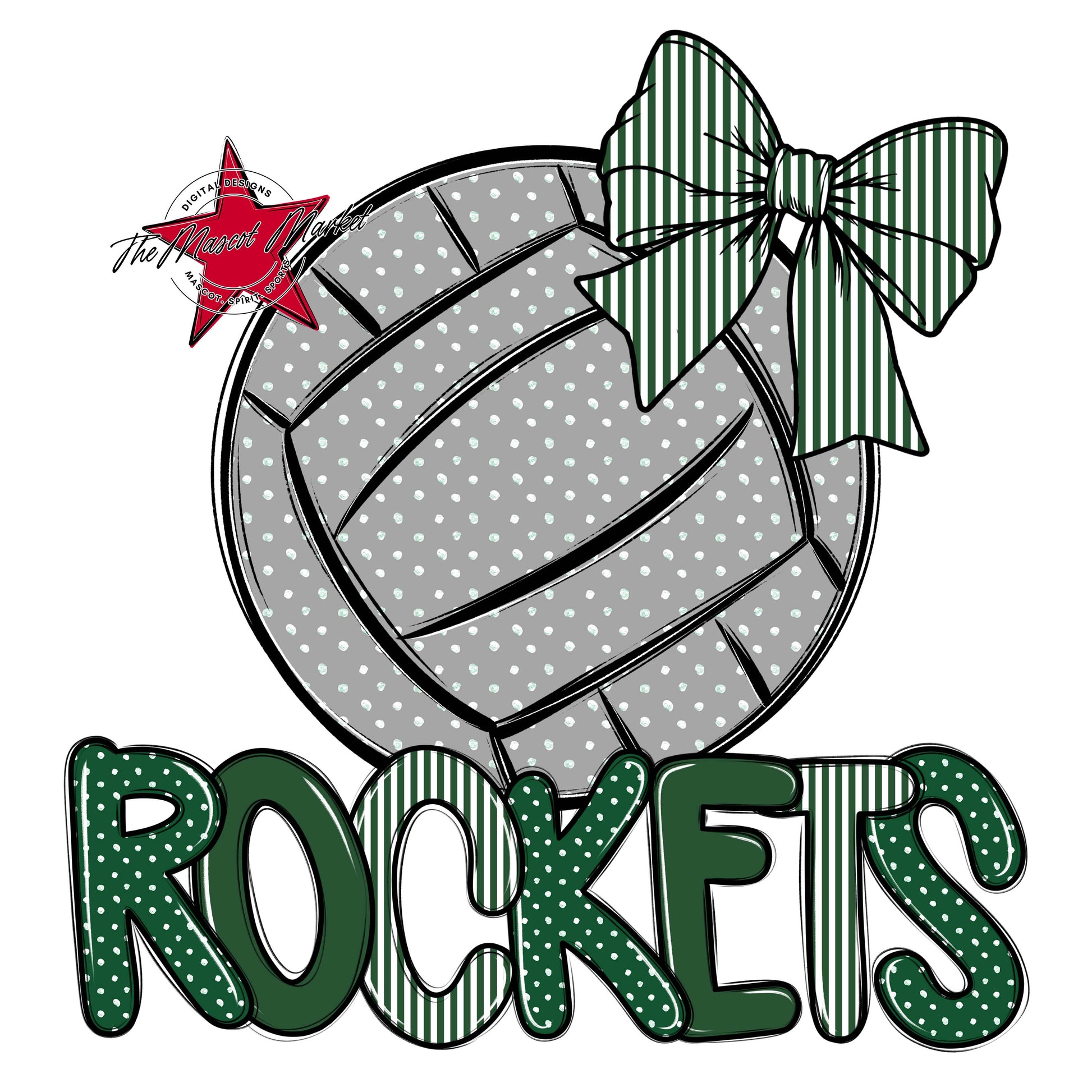 Rockets Volleyball Spirit Design-Green