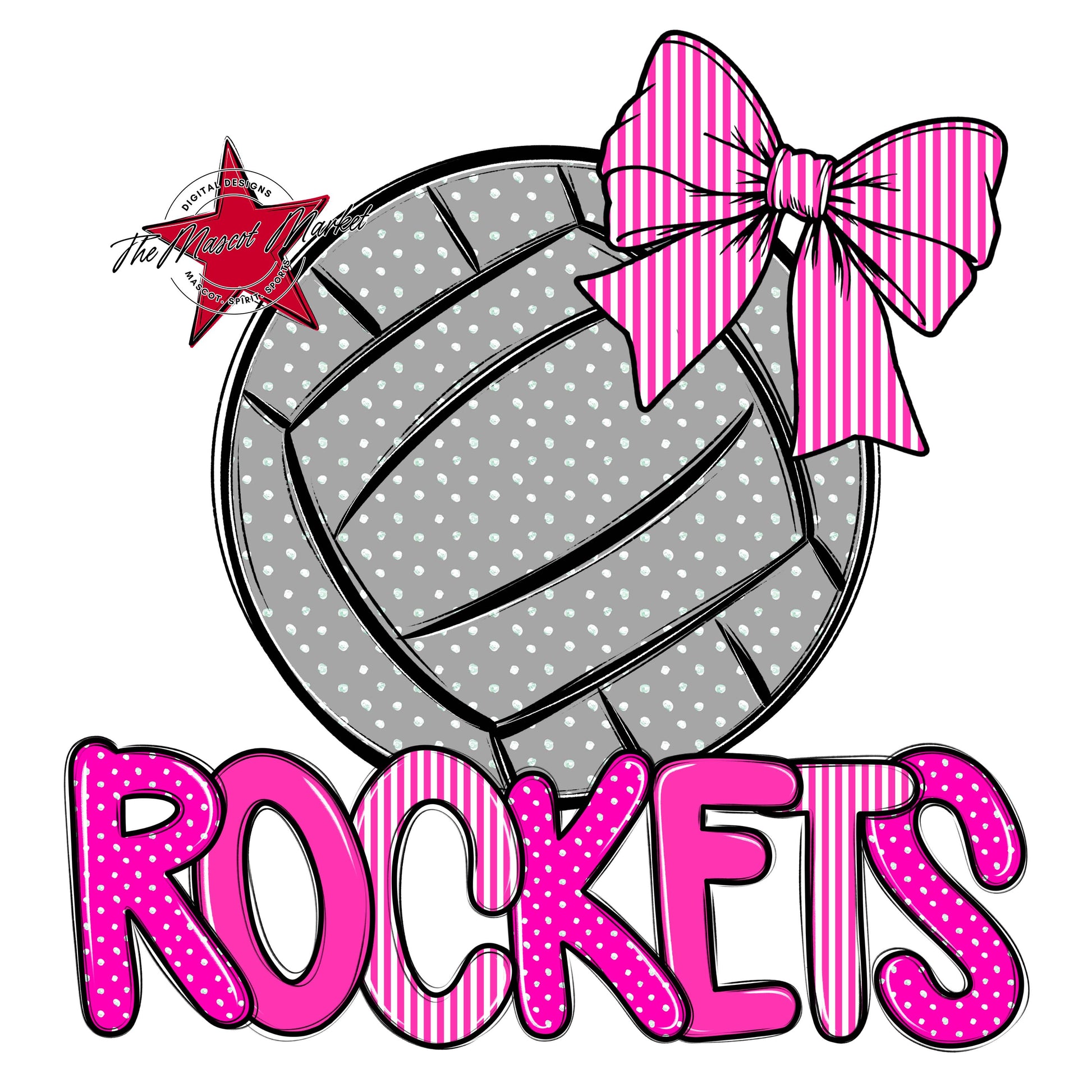 Rockets Volleyball Spirit Design-Pink