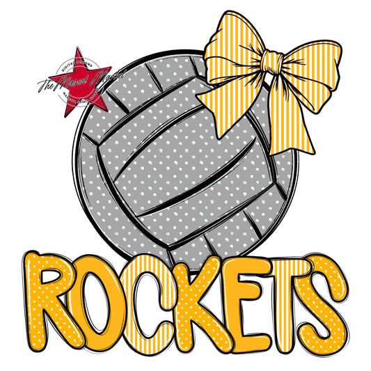 Rockets Volleyball Spirit Design-Yellow