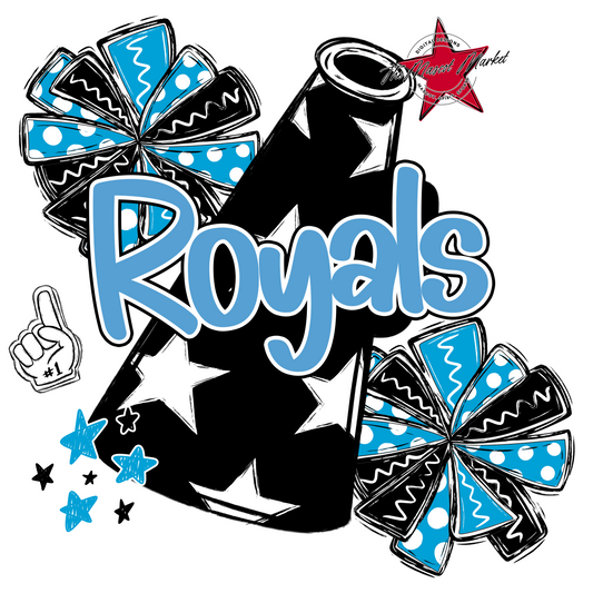 Royals Cheer Megaphone Design-Carolina Blue