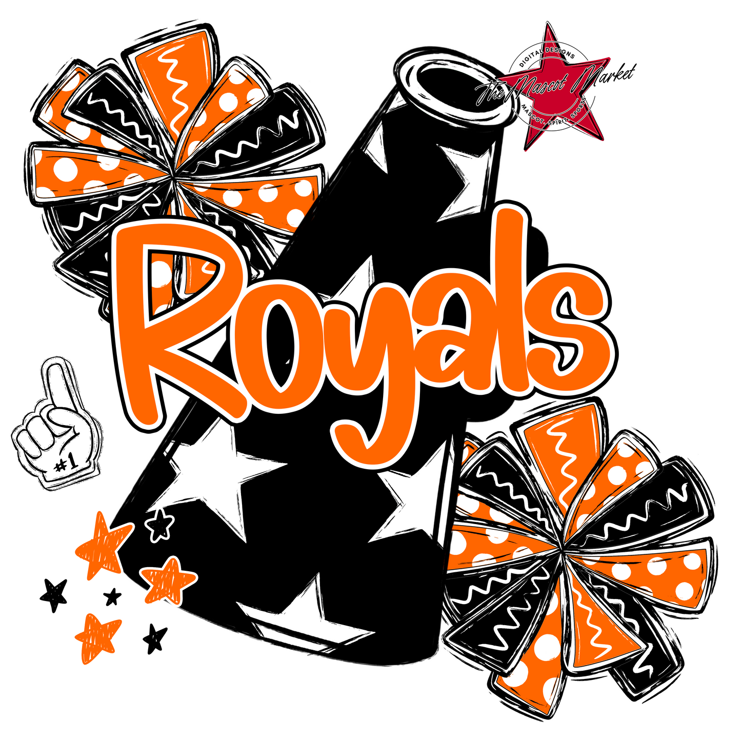 Royals Cheer Megaphone Design-Orange