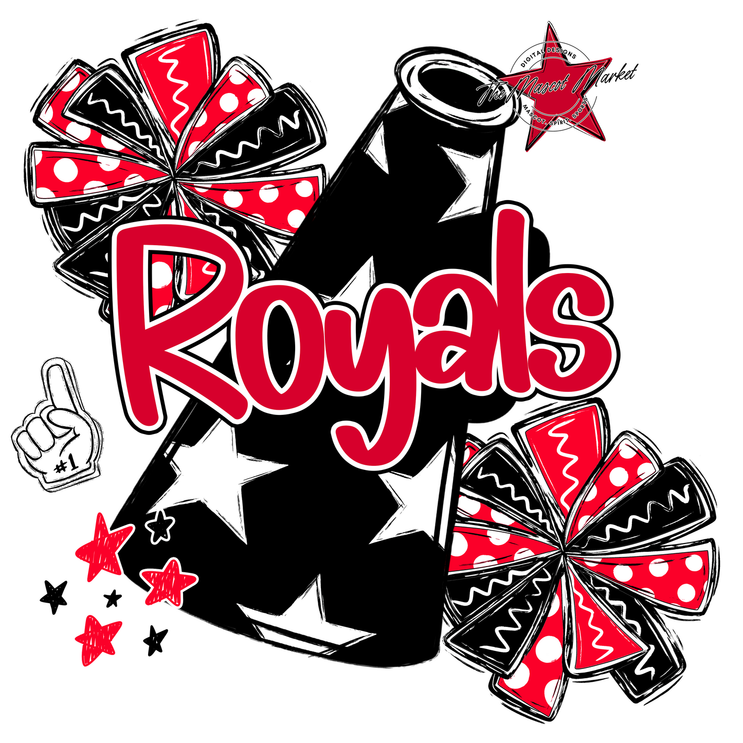 Royals Cheer Megaphone Design-Red
