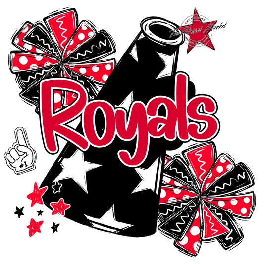 Royals Cheer Megaphone Design-Red