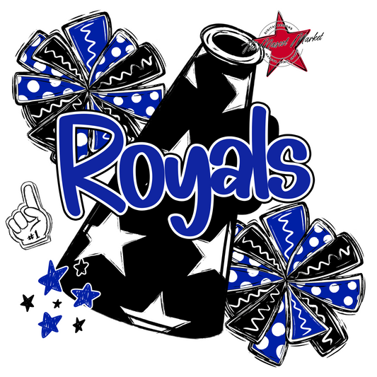 Royals Cheer Megaphone Design-Royal Blue