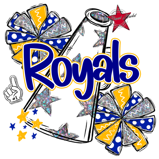 Royals Cheer Megaphone Design-Royal Blue & Yellow