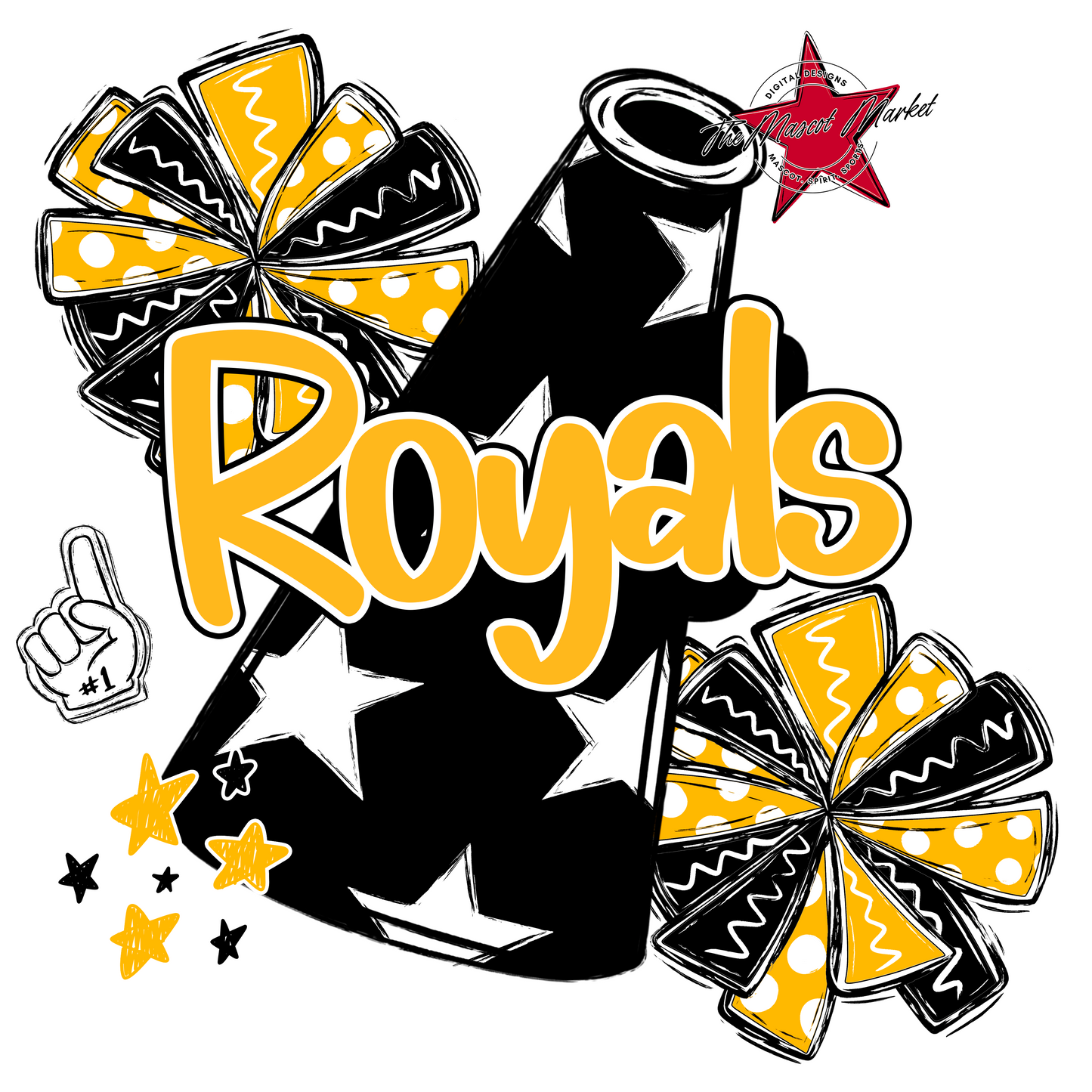 Royals Cheer Megaphone Design-Yellow