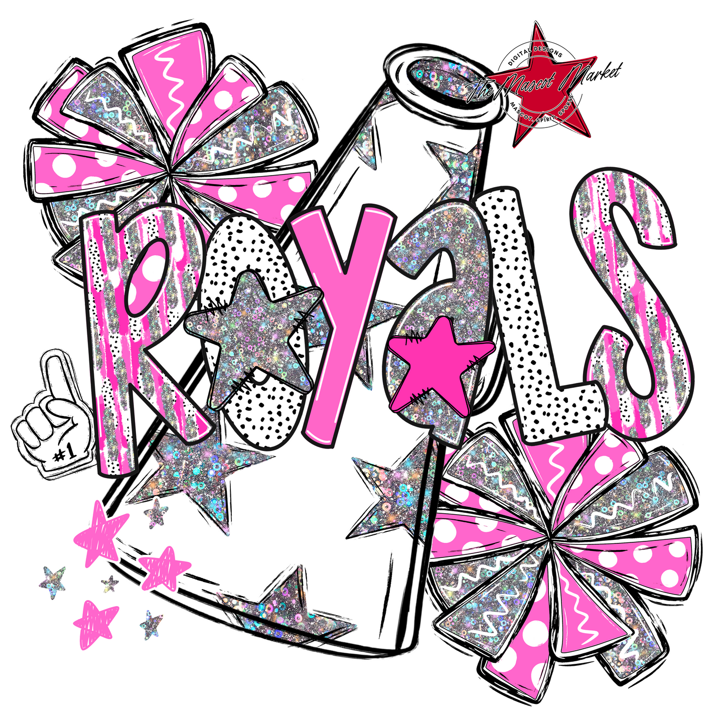 Royals Cheer Megaphone Scrape-Baby Pink