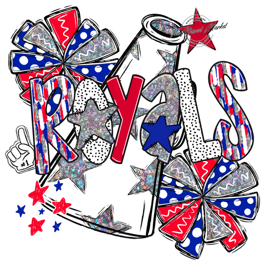 Royals Volleyball Scrape-Royal Blue & Red