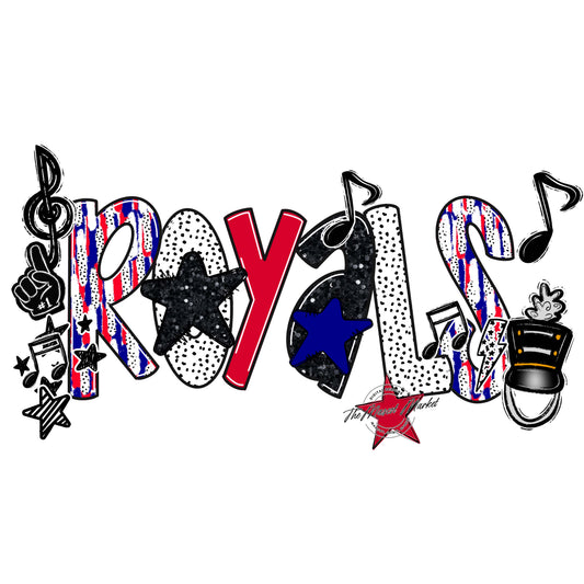 Royals Band Scrape-Blue & Red
