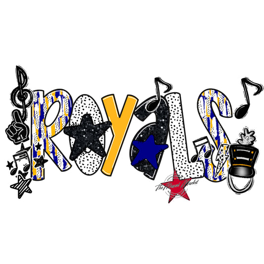 Royals Band Scrape-Blue & Yellow